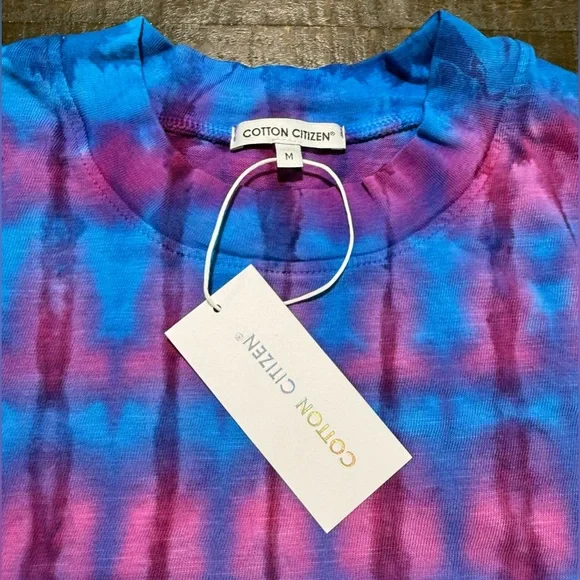 NWT Cotton Citizen Tokyo Crop Tee in Hibiscus Tie Dye Sz Medium - Picture 5 of 8